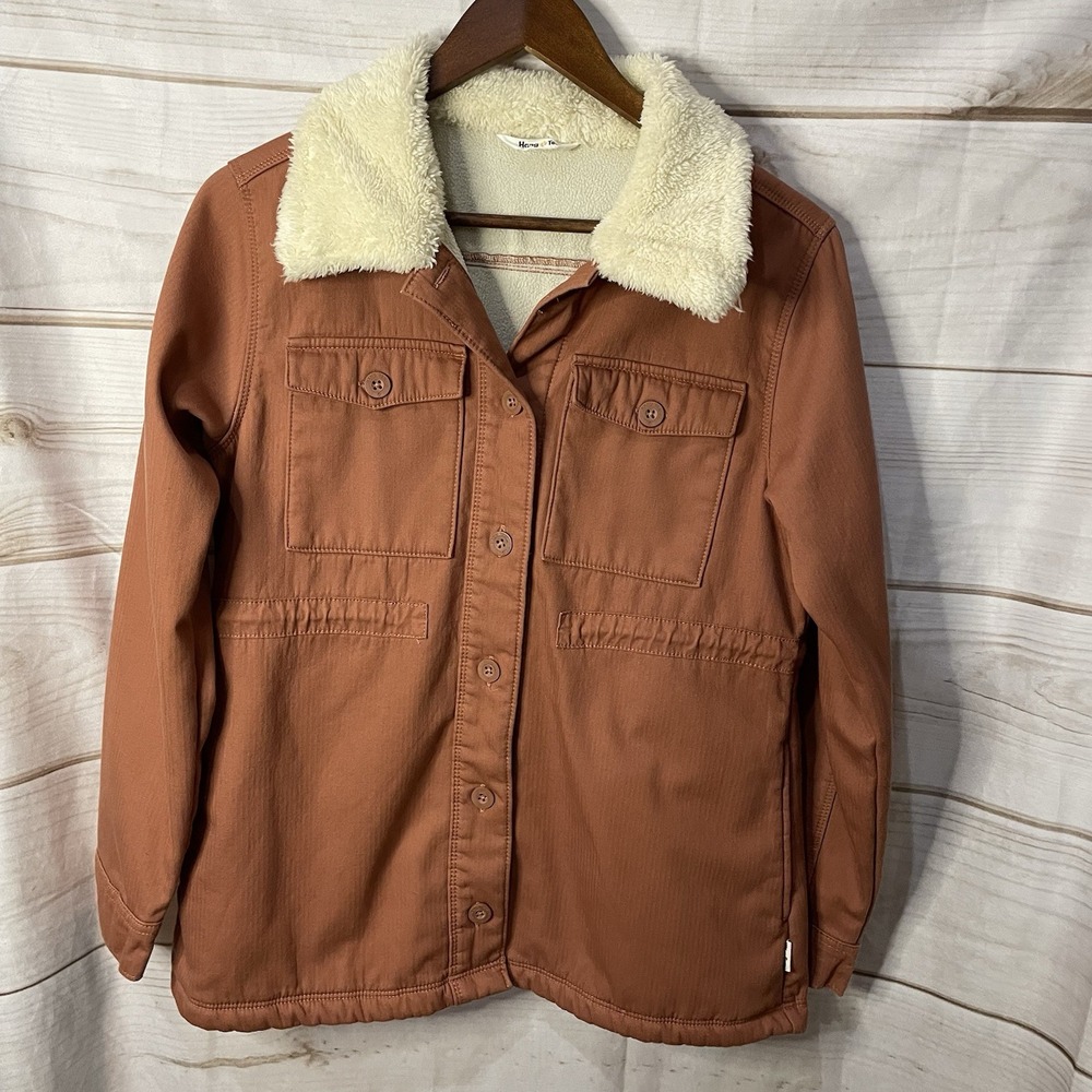 HANG TEN Copper Sherpa Collar Fleece Lined Button Country Utility Jacket